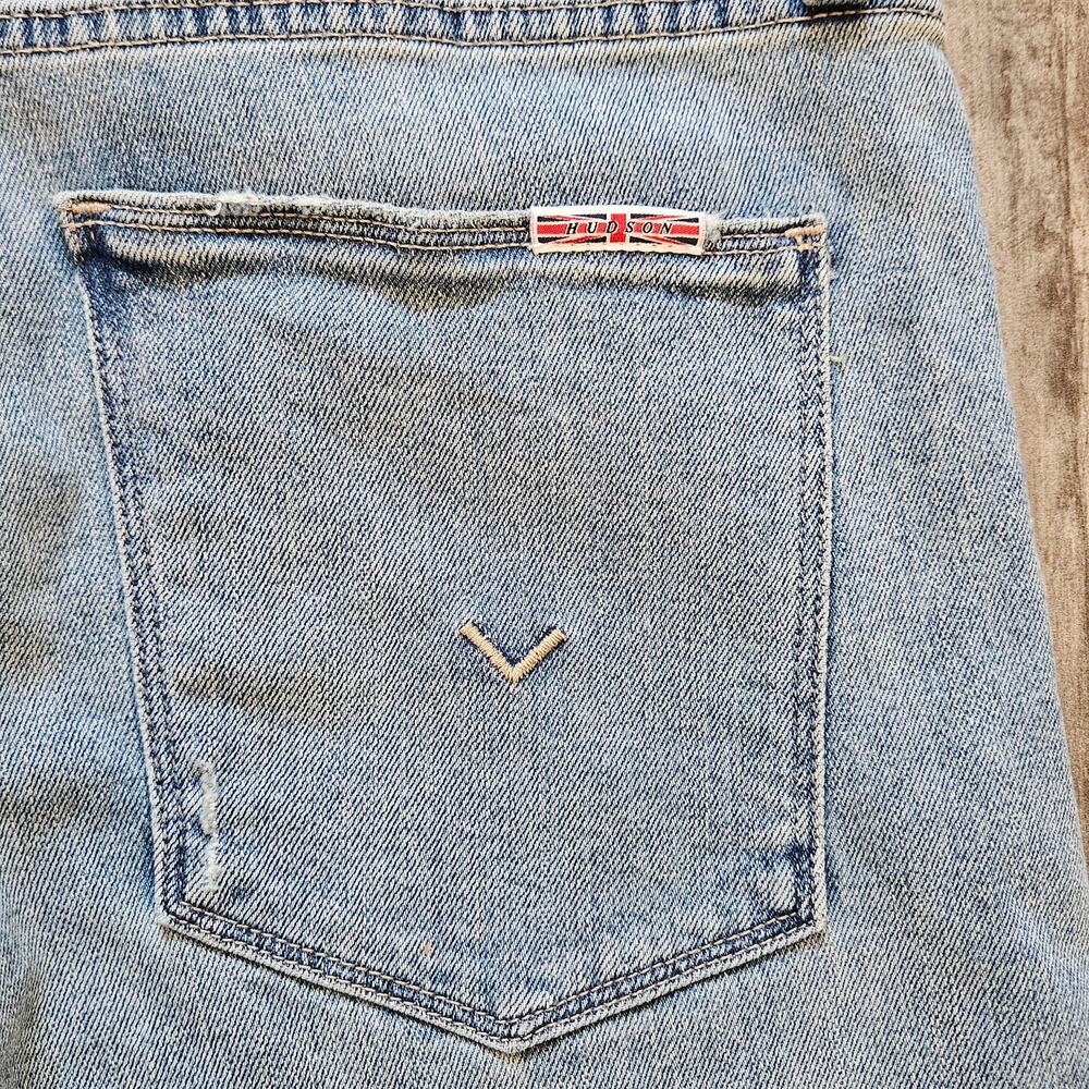 Hudson High Rise Wide Leg Jeans Women’s 31 Light Wash Distressed‎ Denim Retro - Picture 8 of 10